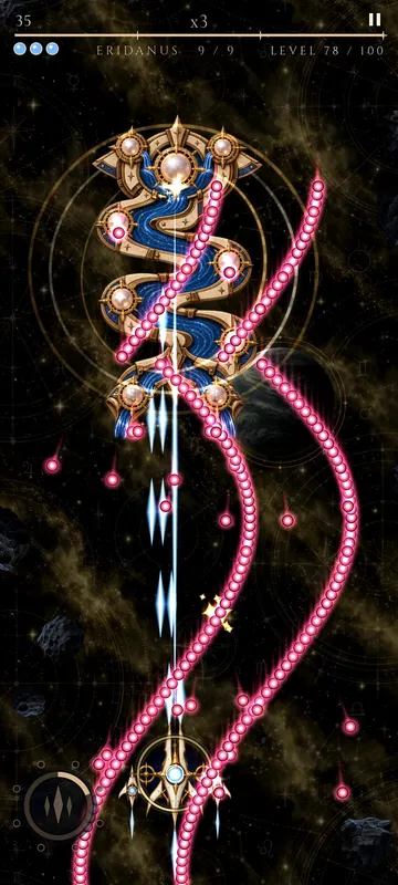 Eridanus pours a river of pearls down the screen