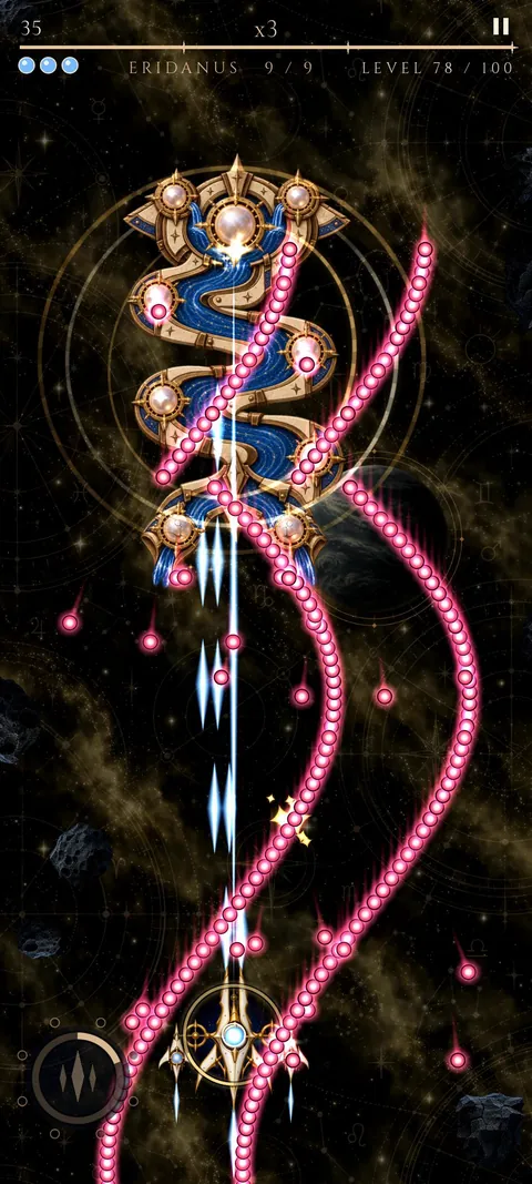 Eridanus pours a river of pearls down the screen