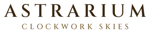 Astrarium: Clockwork Skies: Wordmark, bronze, for light backgrounds